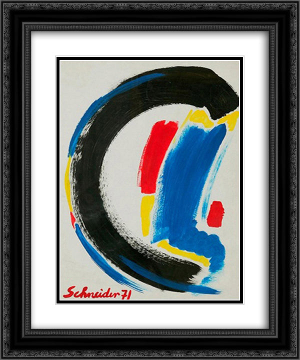 Abstract Composition 20x24 Black Ornate Wood Framed Art Print Poster with Double Matting by Schneider, Gerard