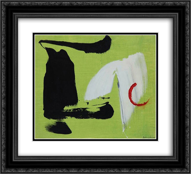 Opus 110 22x20 Black Ornate Wood Framed Art Print Poster with Double Matting by Schneider, Gerard