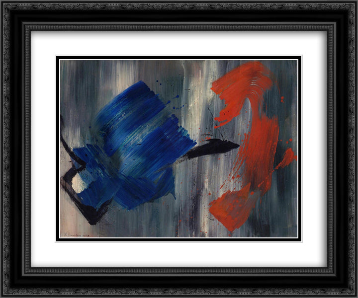 Untitled 24x20 Black Ornate Wood Framed Art Print Poster with Double Matting by Schneider, Gerard