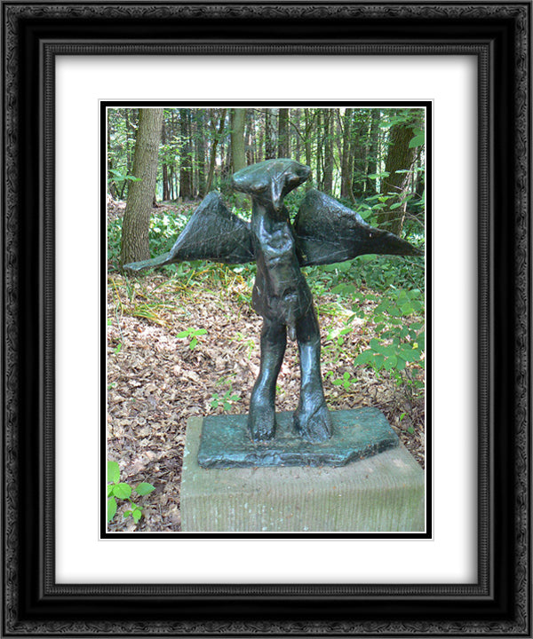 Le grand homme de la nuit 20x24 Black Ornate Wood Framed Art Print Poster with Double Matting by Richier, Germaine