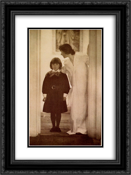 Blessed Art Thou among Women 18x24 Black Ornate Wood Framed Art Print Poster with Double Matting by Kasebier, Gertrude