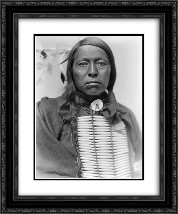 Chief Flying Hawk 20x24 Black Ornate Wood Framed Art Print Poster with Double Matting by Kasebier, Gertrude
