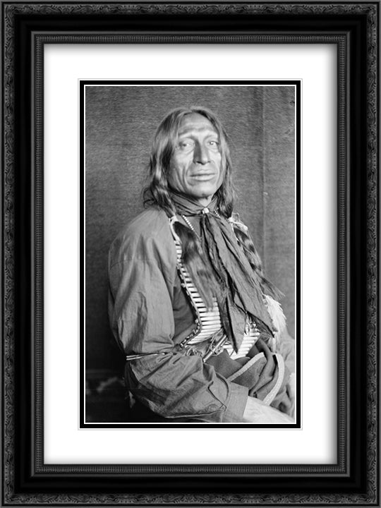 Chief Iron Tail 18x24 Black Ornate Wood Framed Art Print Poster with Double Matting by Kasebier, Gertrude