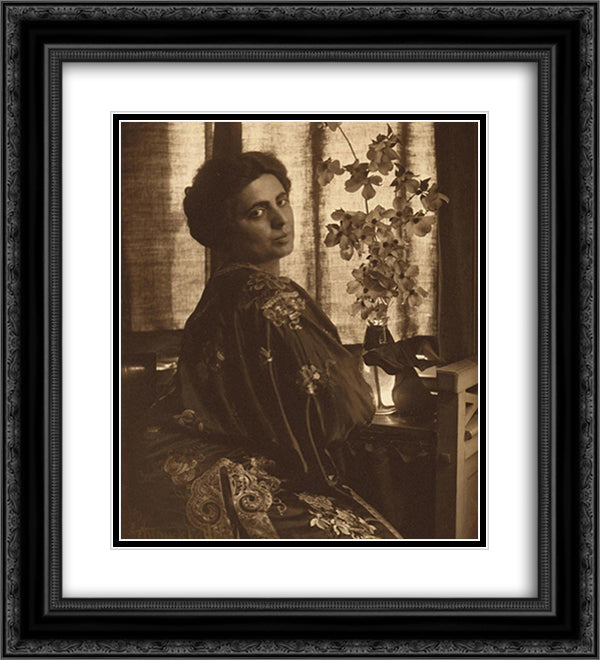 Lucille Thomajon 20x22 Black Ornate Wood Framed Art Print Poster with Double Matting by Kasebier, Gertrude