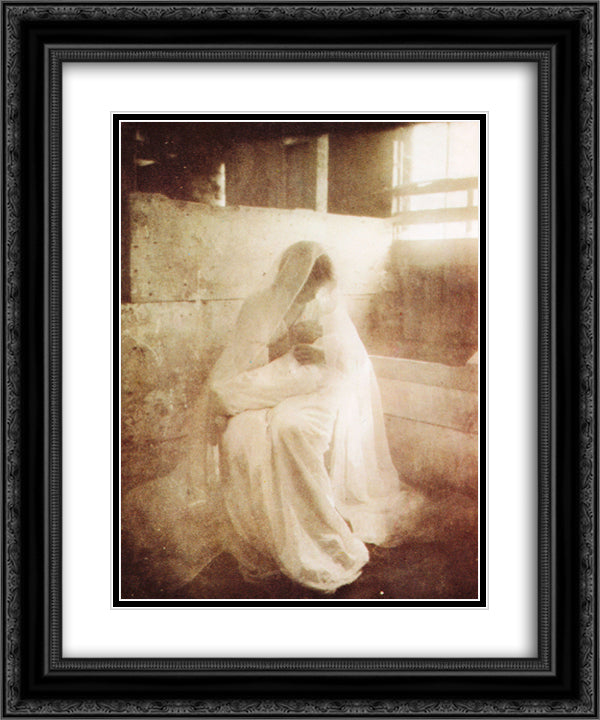 The Manger 20x24 Black Ornate Wood Framed Art Print Poster with Double Matting by Kasebier, Gertrude