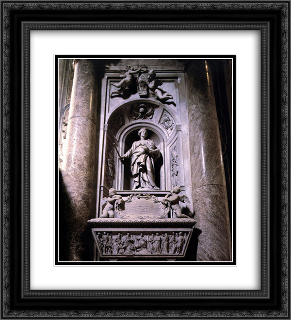 Sepulchre of Matilda the Great Countess 20x22 Black Ornate Wood Framed Art Print Poster with Double Matting by Bernini, Gian Lorenzo