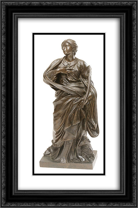 St. Agnese 16x24 Black Ornate Wood Framed Art Print Poster with Double Matting by Bernini, Gian Lorenzo