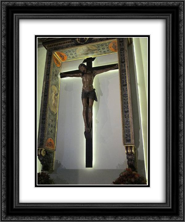 Chapel of the Crucifix, the Cross of Baccio da Montelupo 20x24 Black Ornate Wood Framed Art Print Poster with Double Matting by Vasari, Giorgio