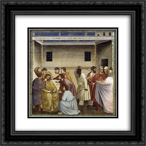Flagellation 20x20 Black Ornate Wood Framed Art Print Poster with Double Matting by Giotto