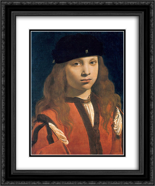 Francesco Sforza, count of Pavia 20x24 Black Ornate Wood Framed Art Print Poster with Double Matting by Boltraffio, Giovanni Antonio