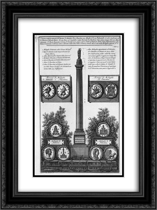 Altrorilievo other side of the pedestal (two branches) 18x24 Black Ornate Wood Framed Art Print Poster with Double Matting by Piranesi, Giovanni Battista
