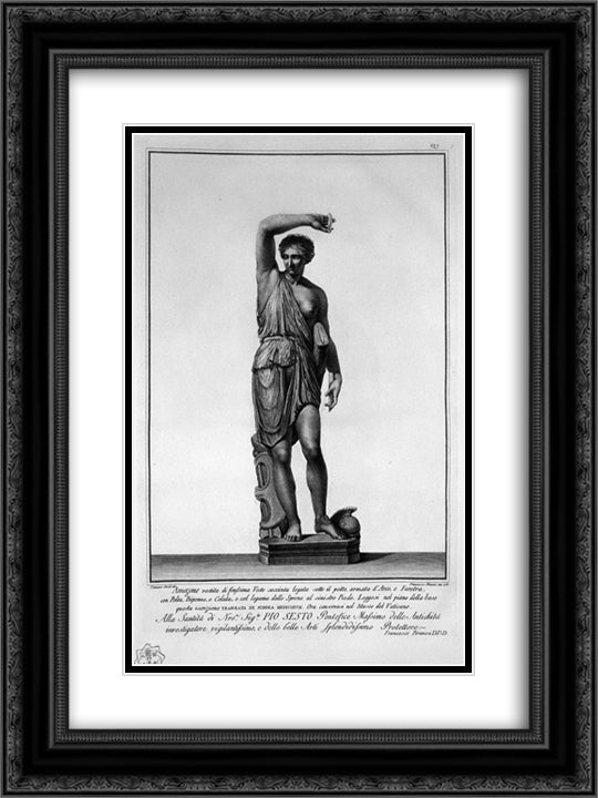 Amazone 18x24 Black Ornate Wood Framed Art Print Poster with Double Matting by Piranesi, Giovanni Battista