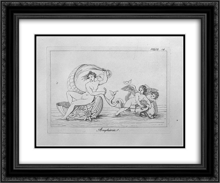 Amphitrite 24x20 Black Ornate Wood Framed Art Print Poster with Double Matting by Piranesi, Giovanni Battista