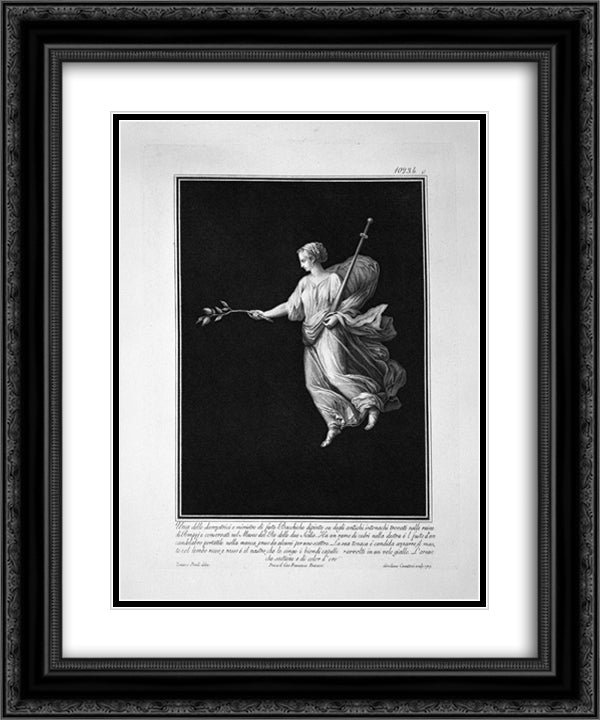 Another dancer, taken from a painting of ancient Pompeii 20x24 Black Ornate Wood Framed Art Print Poster with Double Matting by Piranesi, Giovanni Battista