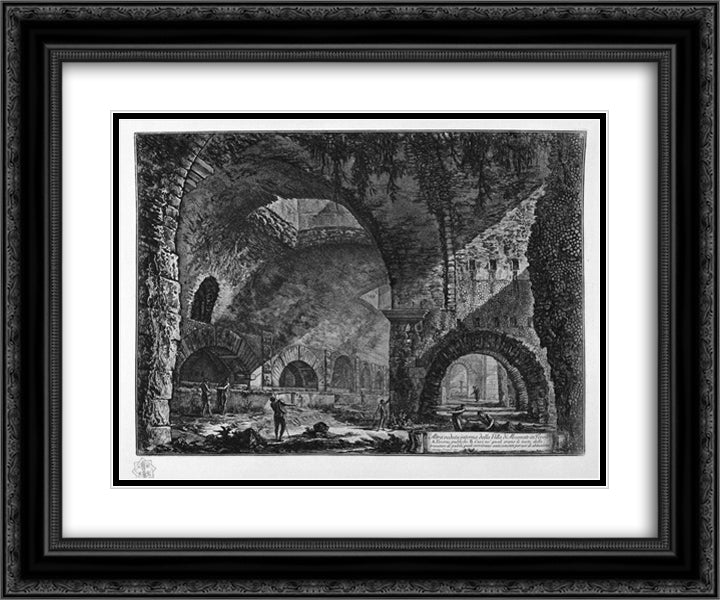 Another interior view of the Villa of Maecenas at Tivoli 24x20 Black Ornate Wood Framed Art Print Poster with Double Matting by Piranesi, Giovanni Battista