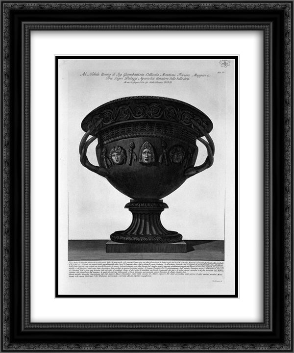 Antique vase of basalt found on the Quirinal in 1772 20x24 Black Ornate Wood Framed Art Print Poster with Double Matting by Piranesi, Giovanni Battista