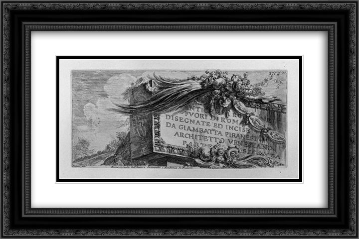 Arch of Septimius Severus 24x16 Black Ornate Wood Framed Art Print Poster with Double Matting by Piranesi, Giovanni Battista