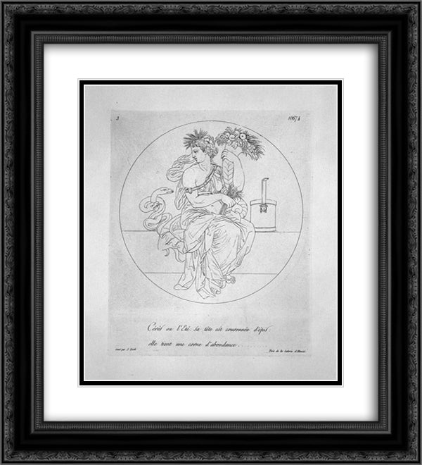 Bacchus in the act of drinking 20x22 Black Ornate Wood Framed Art Print Poster with Double Matting by Piranesi, Giovanni Battista