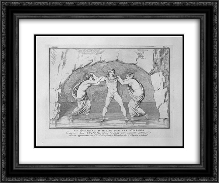 Bust of unknown, unsigned 24x20 Black Ornate Wood Framed Art Print Poster with Double Matting by Piranesi, Giovanni Battista