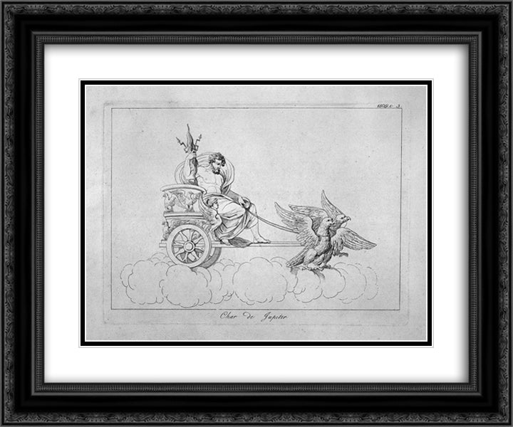 Chariot of Jupiter 24x20 Black Ornate Wood Framed Art Print Poster with Double Matting by Piranesi, Giovanni Battista