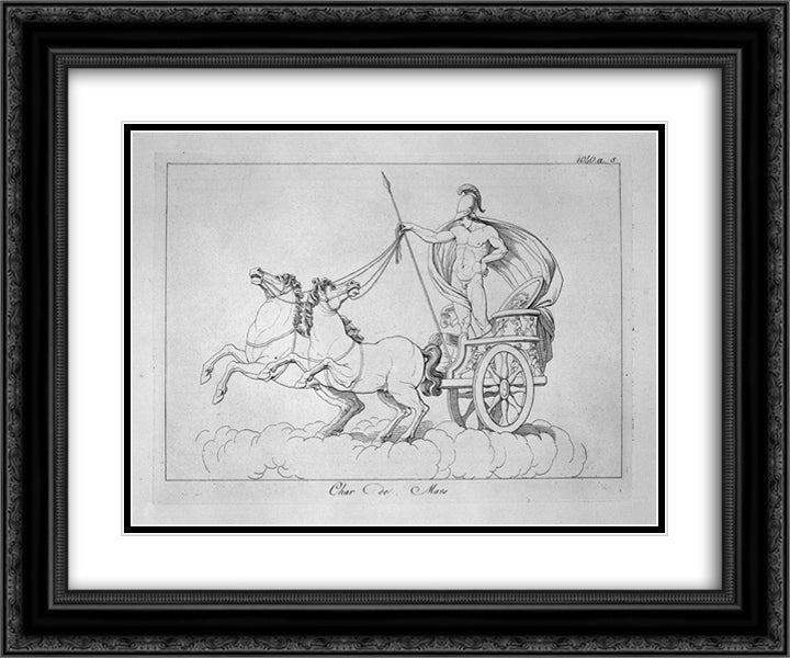 Chariot of Mars 24x20 Black Ornate Wood Framed Art Print Poster with Double Matting by Piranesi, Giovanni Battista