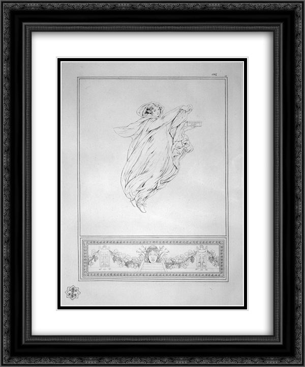 Dancing Bacchante bearing a box 20x24 Black Ornate Wood Framed Art Print Poster with Double Matting by Piranesi, Giovanni Battista
