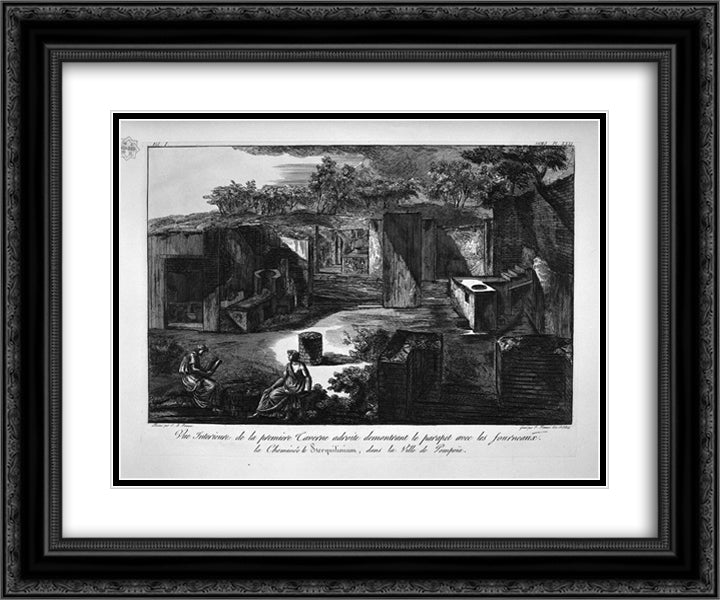 Demonstration of the great services of the aforesaid employees Tavern 24x20 Black Ornate Wood Framed Art Print Poster with Double Matting by Piranesi, Giovanni Battista