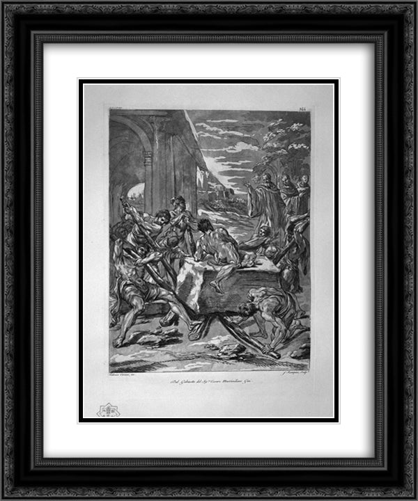 Funeral procession, the Blessed Virgin 20x24 Black Ornate Wood Framed Art Print Poster with Double Matting by Piranesi, Giovanni Battista