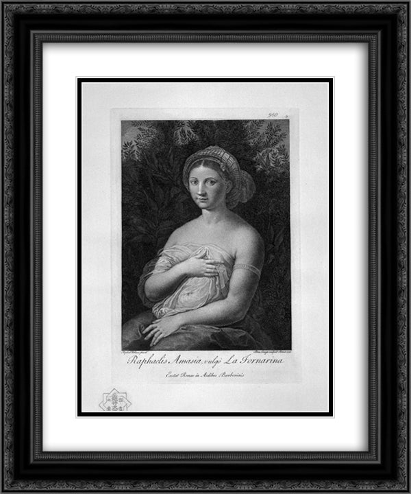 Galatea 20x24 Black Ornate Wood Framed Art Print Poster with Double Matting by Piranesi, Giovanni Battista