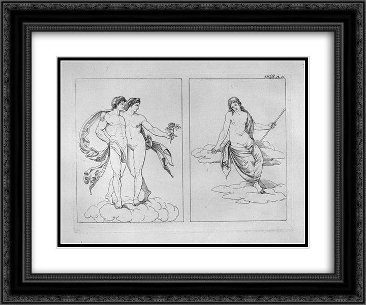 Gemini and Virgo 24x20 Black Ornate Wood Framed Art Print Poster with Double Matting by Piranesi, Giovanni Battista