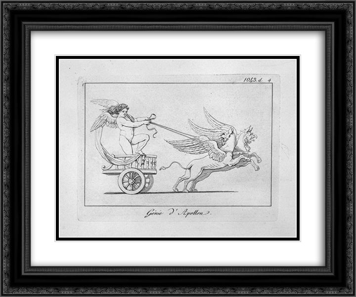 Genius of Apollo 24x20 Black Ornate Wood Framed Art Print Poster with Double Matting by Piranesi, Giovanni Battista