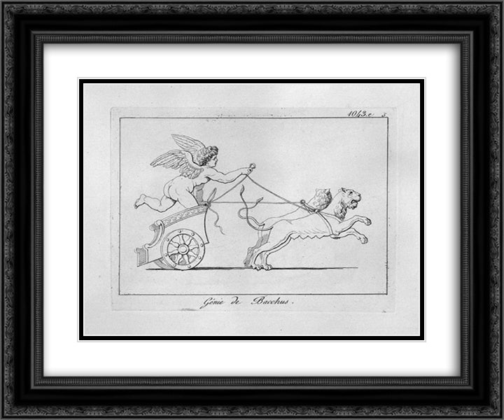 Genius of Bacchus 24x20 Black Ornate Wood Framed Art Print Poster with Double Matting by Piranesi, Giovanni Battista