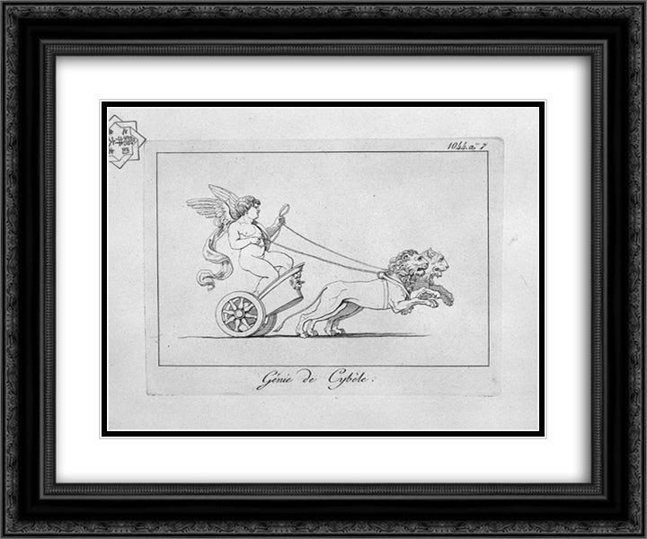 Genius of Cybele 24x20 Black Ornate Wood Framed Art Print Poster with Double Matting by Piranesi, Giovanni Battista