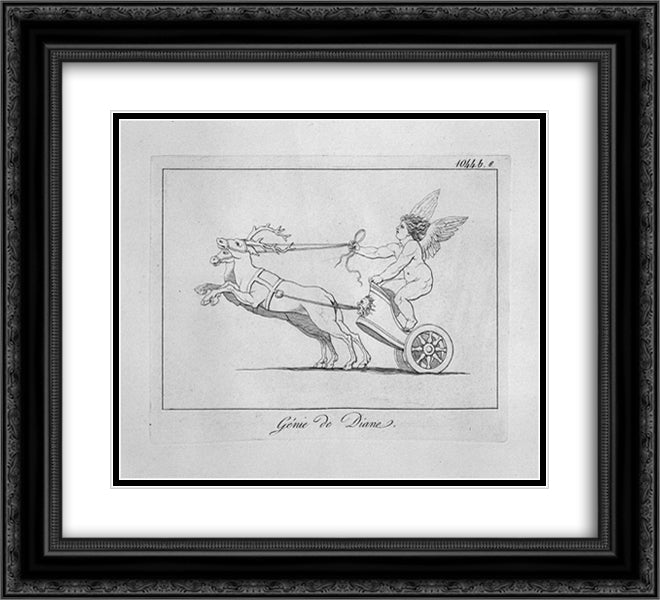 Genius of Diana 22x20 Black Ornate Wood Framed Art Print Poster with Double Matting by Piranesi, Giovanni Battista