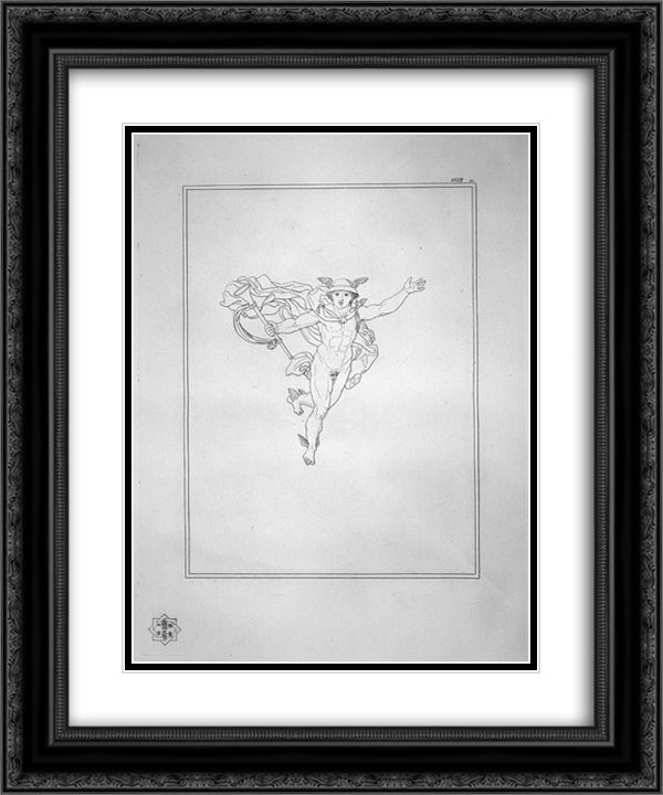 Mercury 20x24 Black Ornate Wood Framed Art Print Poster with Double Matting by Piranesi, Giovanni Battista