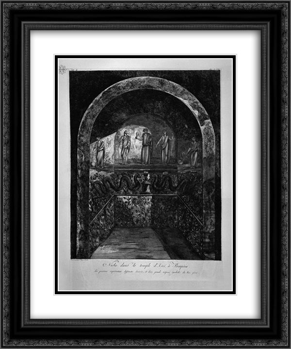 Niche in the Temple of Isis at Pompei 20x24 Black Ornate Wood Framed Art Print Poster with Double Matting by Piranesi, Giovanni Battista