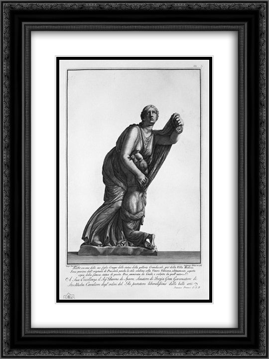 Niobe and her daughter 18x24 Black Ornate Wood Framed Art Print Poster with Double Matting by Piranesi, Giovanni Battista