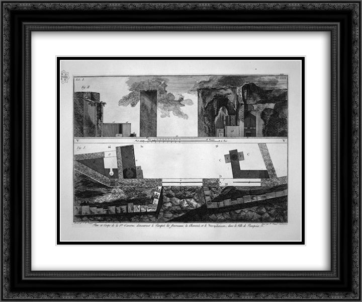 Ornaments and accessories of the same Tavern 24x20 Black Ornate Wood Framed Art Print Poster with Double Matting by Piranesi, Giovanni Battista