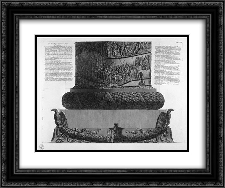 Pedestal and base of Trajan`s Column 24x20 Black Ornate Wood Framed Art Print Poster with Double Matting by Piranesi, Giovanni Battista