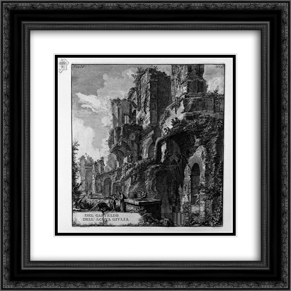 Perspective of the rear 20x20 Black Ornate Wood Framed Art Print Poster with Double Matting by Piranesi, Giovanni Battista