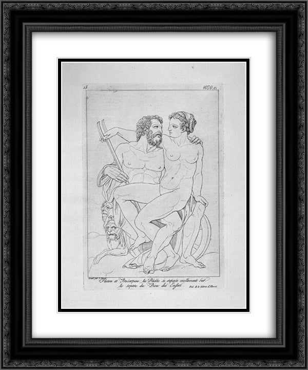 Pluto and Proserpina 20x24 Black Ornate Wood Framed Art Print Poster with Double Matting by Piranesi, Giovanni Battista