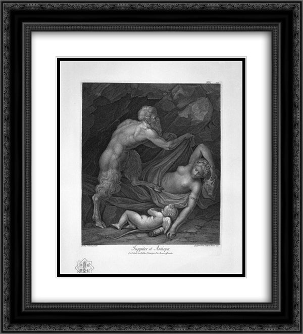 Portrait of unknown Bassano 20x22 Black Ornate Wood Framed Art Print Poster with Double Matting by Piranesi, Giovanni Battista