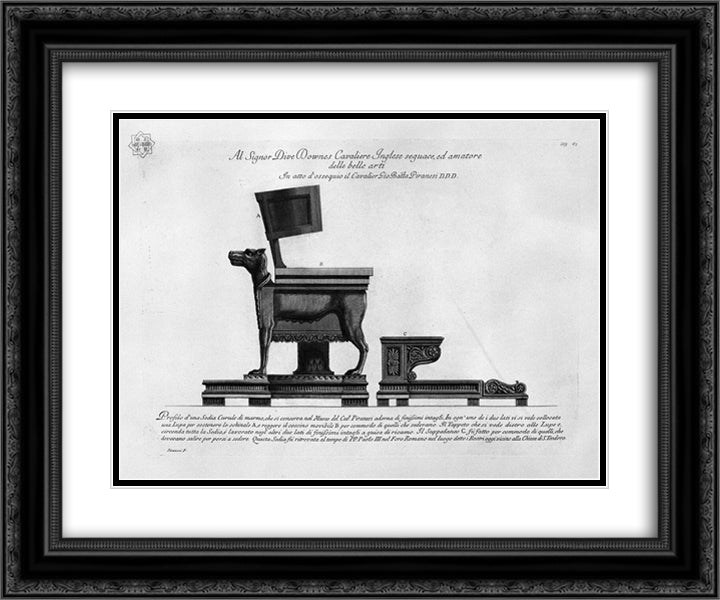 Profile of wheelchair 24x20 Black Ornate Wood Framed Art Print Poster with Double Matting by Piranesi, Giovanni Battista