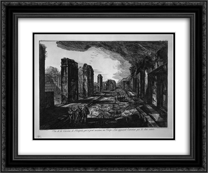 Split on the previous plan 24x20 Black Ornate Wood Framed Art Print Poster with Double Matting by Piranesi, Giovanni Battista