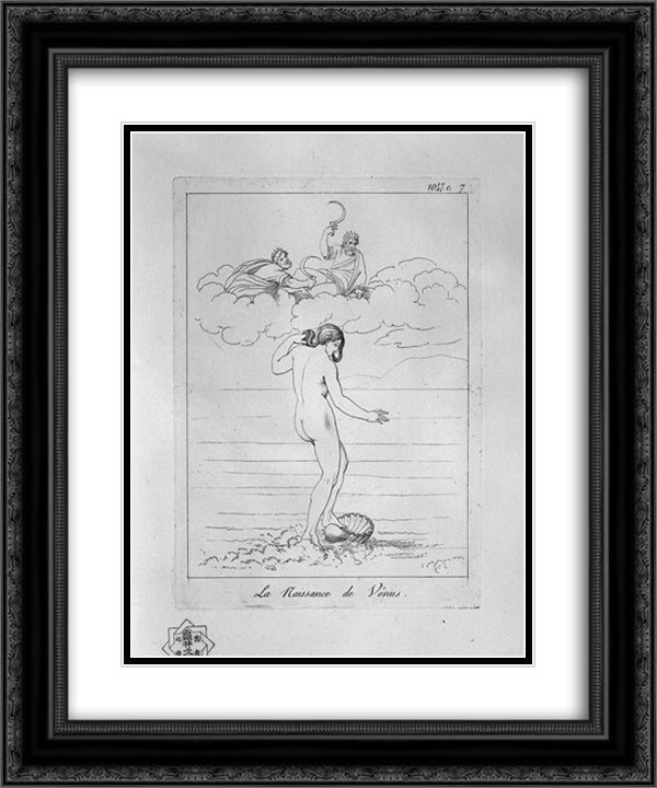 The Birth of Venus 20x24 Black Ornate Wood Framed Art Print Poster with Double Matting by Piranesi, Giovanni Battista