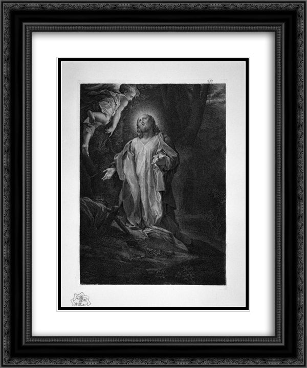 The Marriage of St. Catherine 20x24 Black Ornate Wood Framed Art Print Poster with Double Matting by Piranesi, Giovanni Battista