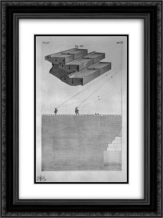 The Roman antiquities, t. 4, Plate XXIX. Following the above table. 18x24 Black Ornate Wood Framed Art Print Poster with Double Matting by Piranesi, Giovanni Battista