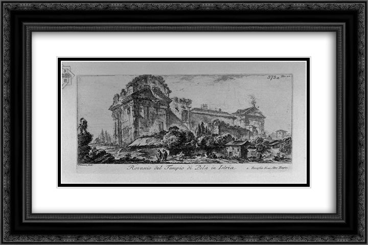 Tomb of the family of `Scipios 24x16 Black Ornate Wood Framed Art Print Poster with Double Matting by Piranesi, Giovanni Battista
