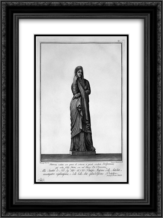 Veiled matron 18x24 Black Ornate Wood Framed Art Print Poster with Double Matting by Piranesi, Giovanni Battista