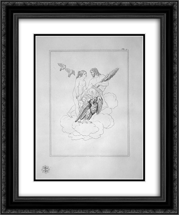 Venus and Jupiter 20x24 Black Ornate Wood Framed Art Print Poster with Double Matting by Piranesi, Giovanni Battista